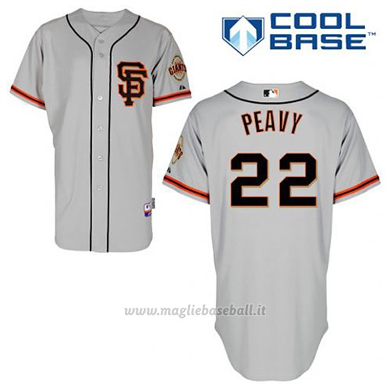Maglia Baseball Uomo San Francisco Giants Jake Peavy 22 Grigio Alterner Cool Base